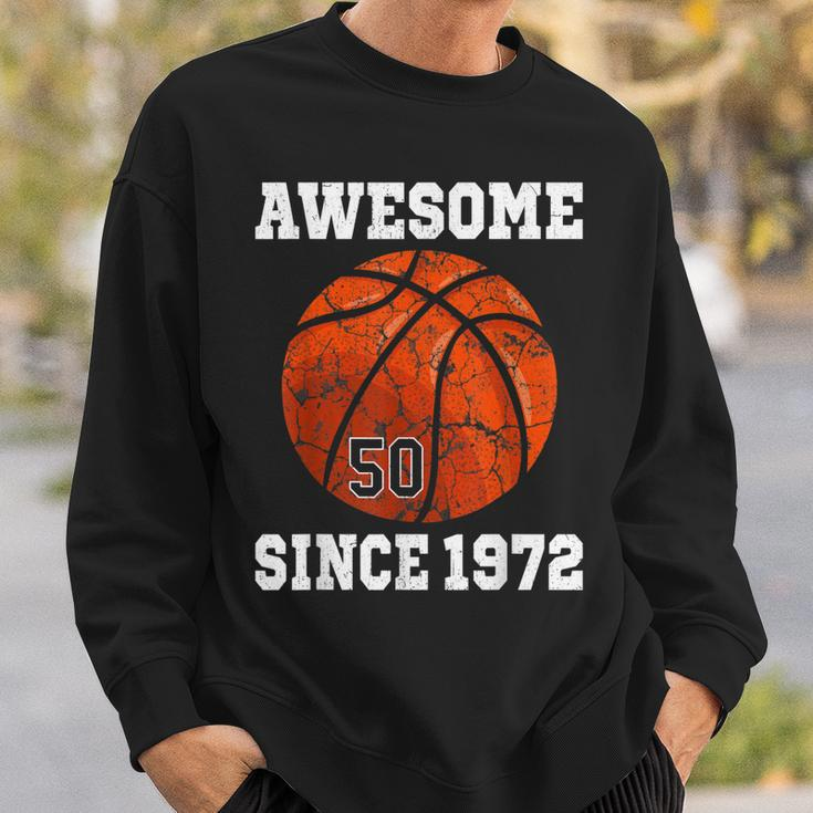 50Th Birthday Basketball Player 50 Years Old Vintage Retro Sweatshirt Gifts for Him
