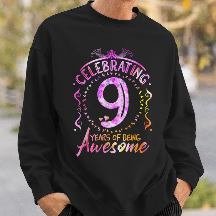 9 Years Of Being Awesome 9 Year Old Birthday Kid Girl Sweatshirt Gifts for Him