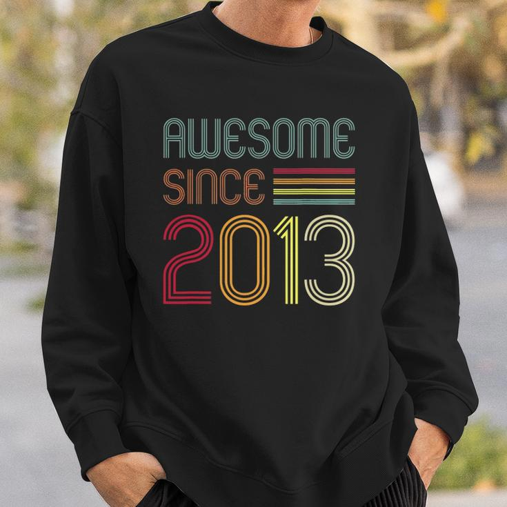 9 Years Old Gifts Awesome Since 2013 9Th Birthday Retro Sweatshirt Gifts for Him