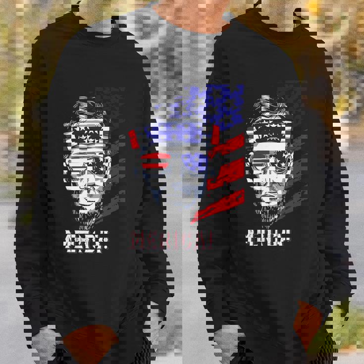 Abraham Lincoln 4Th Of July Merica Men Women American Flag Sweatshirt Gifts for Him