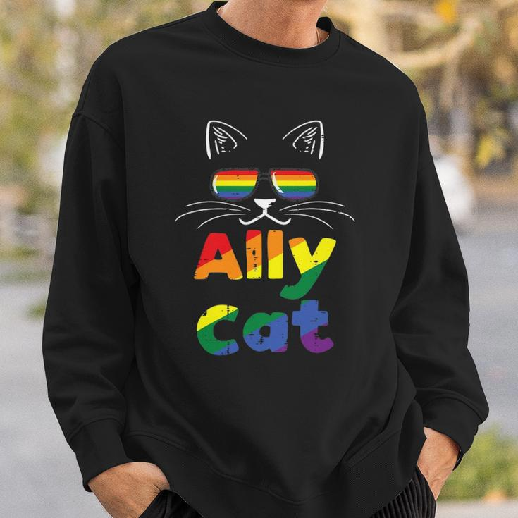 Ally Cat Pride Month Straight Ally Gay Lgbtq Lgbt Women Sweatshirt Gifts for Him