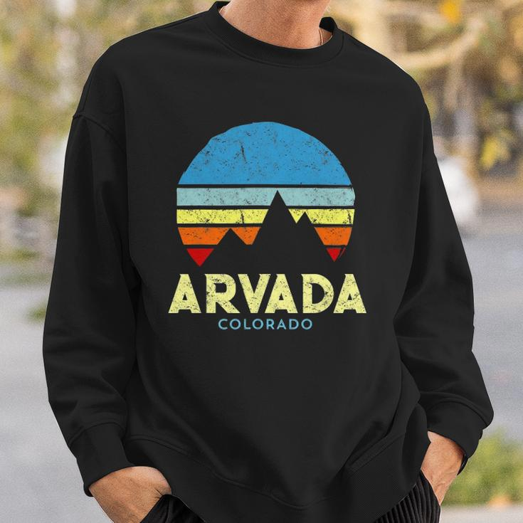 Arvada Colorado Mountains Vintage Retro Sweatshirt Gifts for Him