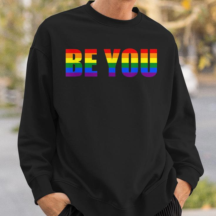 Be You Lgbt Flag Gay Pride Month Transgender Sweatshirt Gifts for Him