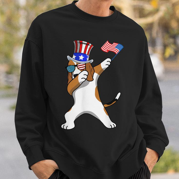Beagle Dabbing Dog Dad 4Th Of July Sweatshirt Gifts for Him