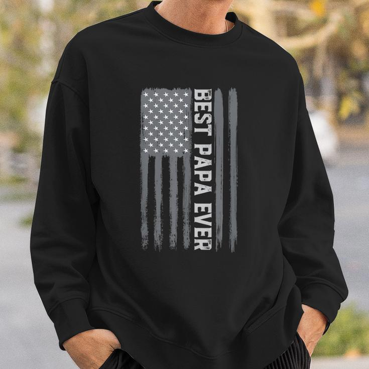 Best Papa Ever Vintage American Flag 4Th Of July Patriotic Sweatshirt Gifts for Him