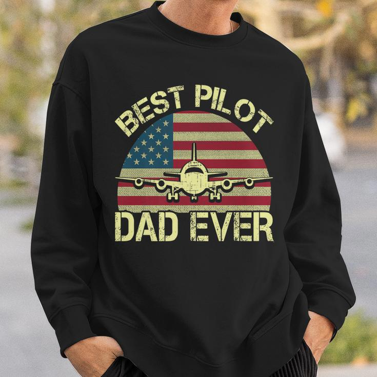 Best Pilot Dad Ever Fathers Day American Flag 4Th Of July Sweatshirt Gifts for Him