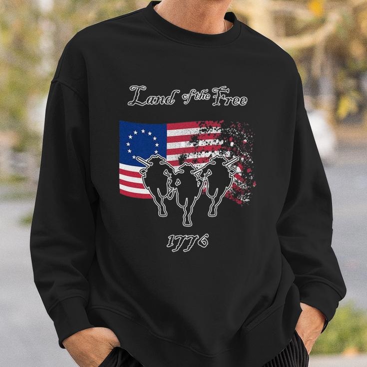 Betsy Ross Flag Land Of The Free Women Men Patriotic Gift Sweatshirt Gifts for Him