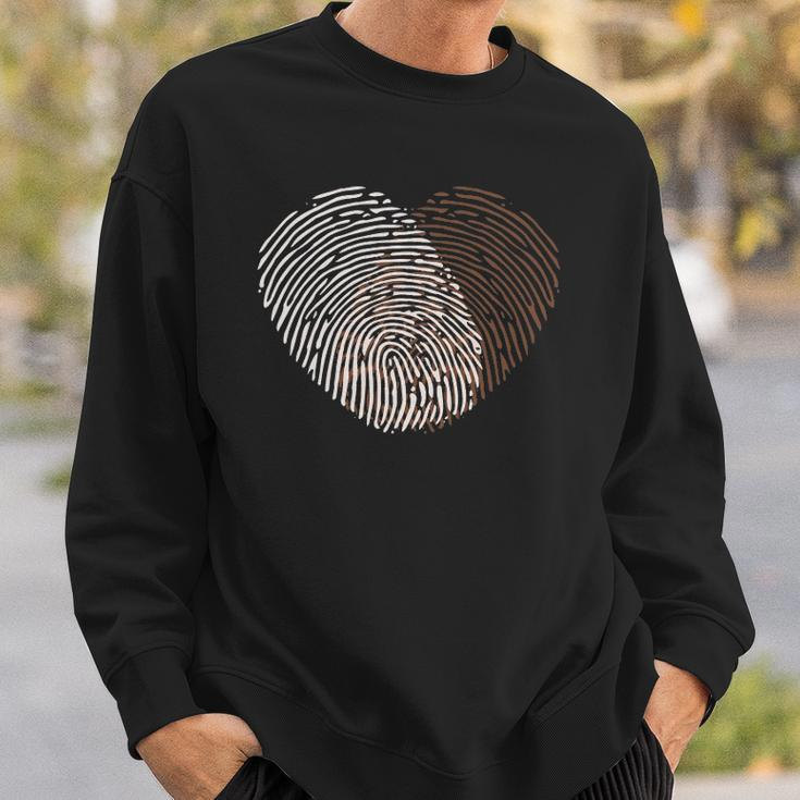 Black White Fingerprint Anti-Racism Blm Equality Africa Gift Sweatshirt Gifts for Him