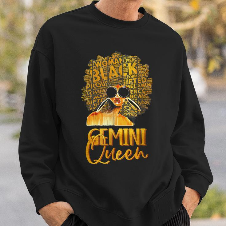 Black Women Afro Hair Art Gemini Queen Gemini Birthday Sweatshirt Gifts for Him