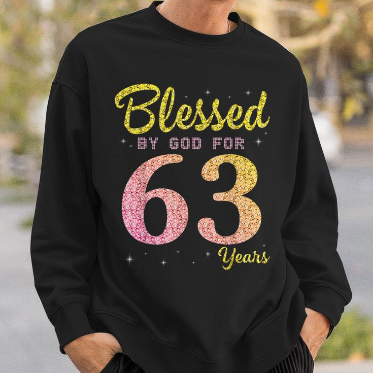 Blessed Birthday By God For 63 Years Old Happy To Me You Mom Sweatshirt Gifts for Him