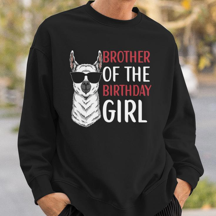 Brother Of The Birthday Girl Matching Birthday Outfit Llama Sweatshirt Gifts for Him