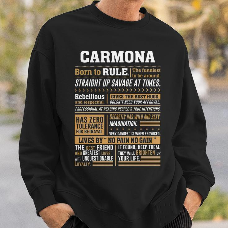 Carmona Name Gift Carmona Born To Rule Sweatshirt Gifts for Him