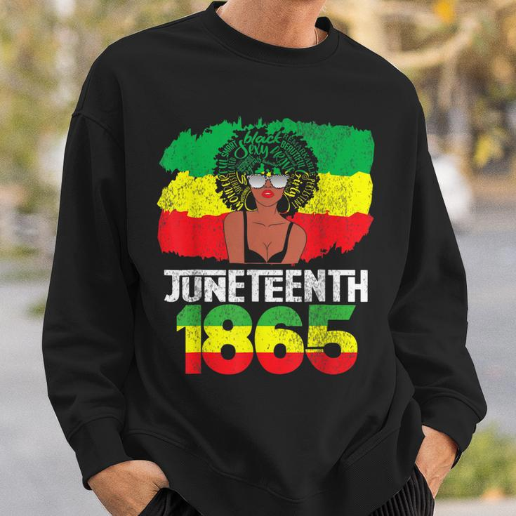 Celebrate Juneteenth Messy Bun Black Women 1865 Sweatshirt Gifts for Him