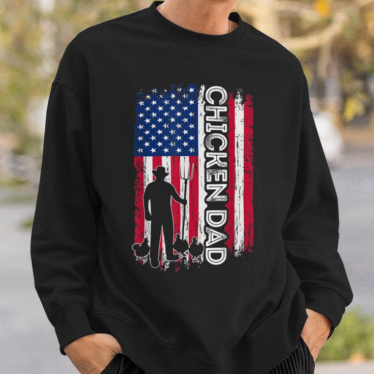 Chicken Chicken Chicken Dad American Flag Poultry Farmer Dad Fathers Day Sweatshirt Gifts for Him