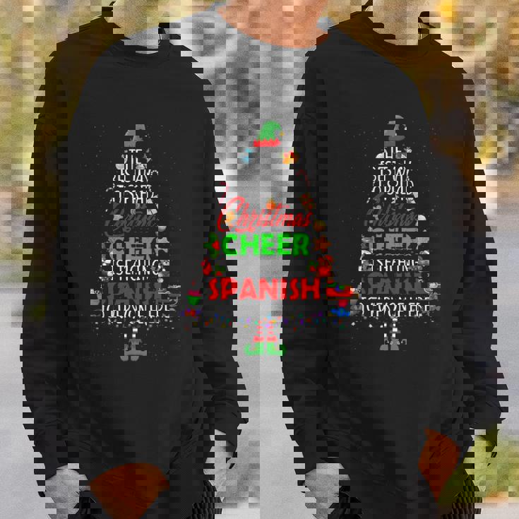 Christmas Cheer Is Teaching Spanish Santa Elf Teacher Group Sweatshirt Gifts for Him