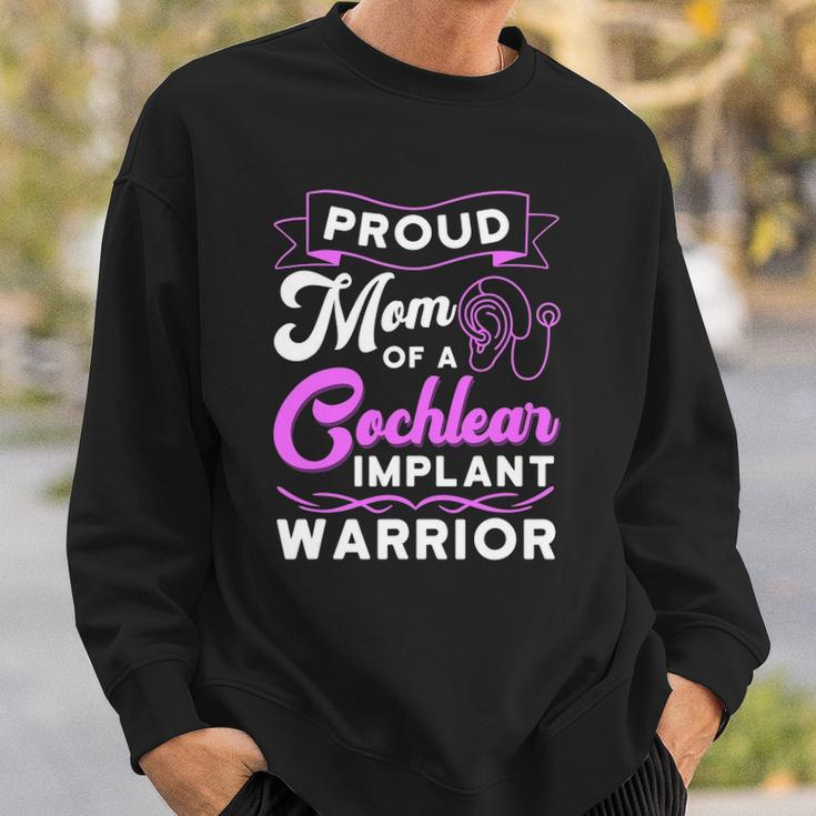 Cochlear Implant Support Proud Mom Hearing Loss Awareness Sweatshirt Gifts for Him