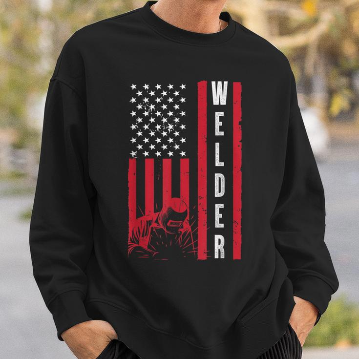 Cool Welding Us Flag Art For Men Women Welder Welding Lover Sweatshirt Gifts for Him