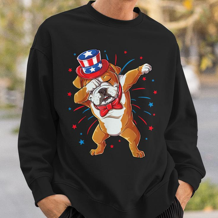 Dabbing English Bulldog 4Th Of JulyMen Usa Flag Sweatshirt Gifts for Him