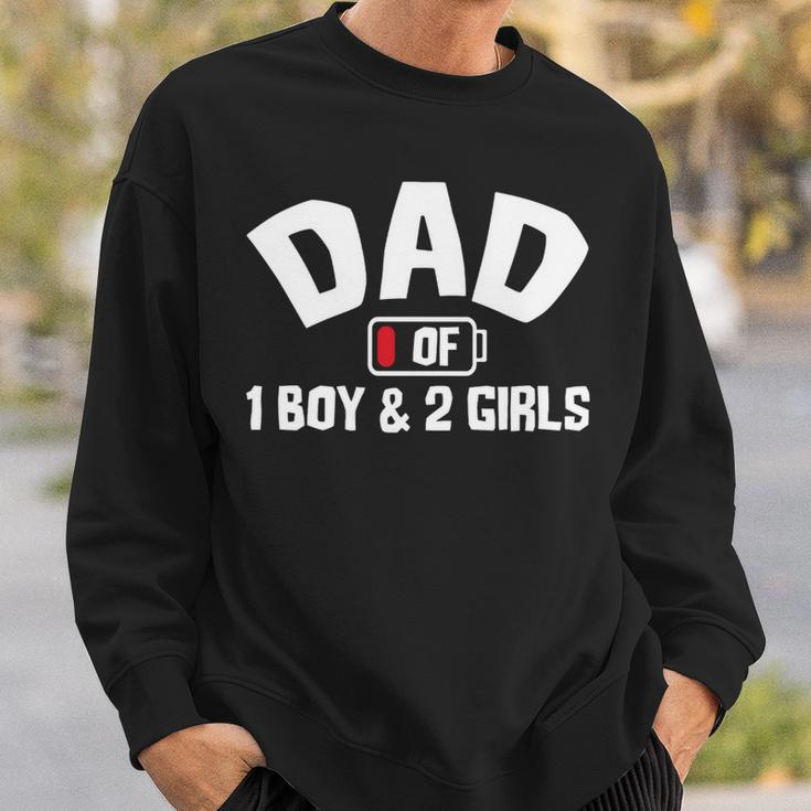 Dad Of One Boy And Two Girls Sweatshirt Gifts for Him