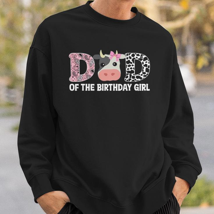 Dad Of The Birthday For Girl Cow Farm 1St Birthday Cow Daddy Sweatshirt Gifts for Him