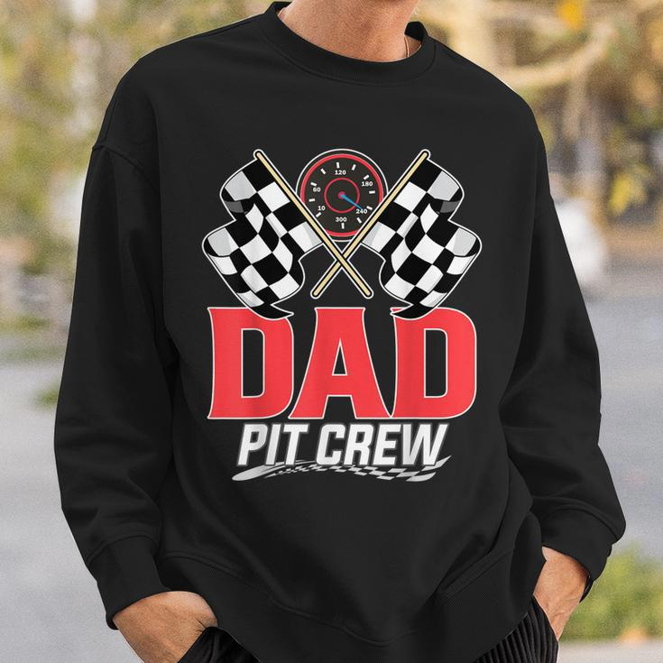 Dad Pit Crew Race Car Birthday Party Racing Family Sweatshirt Gifts for Him