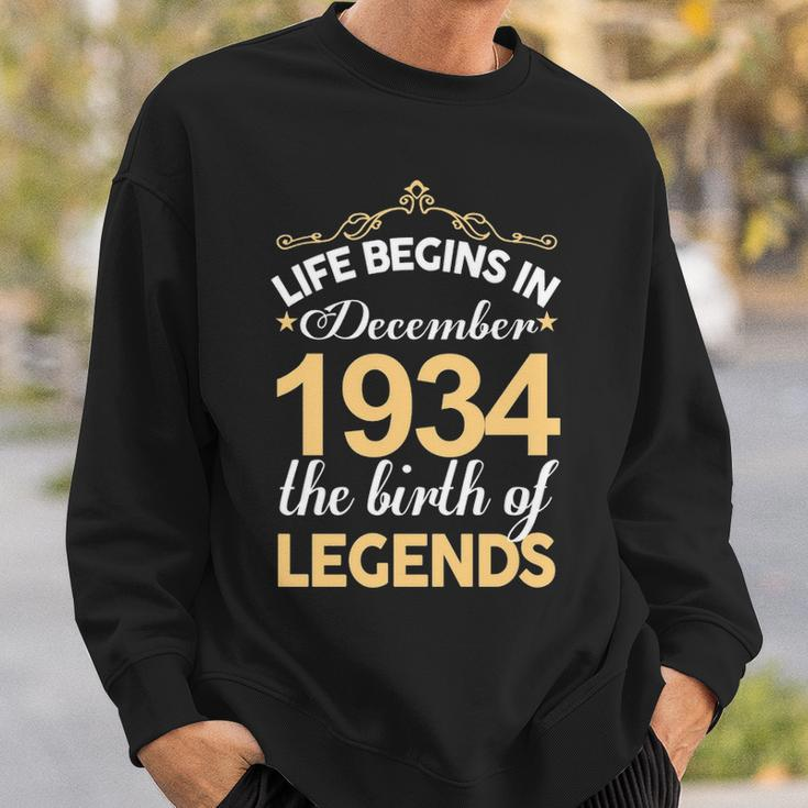 December 1934 Birthday Life Begins In December 1934 V2 Sweatshirt Gifts for Him