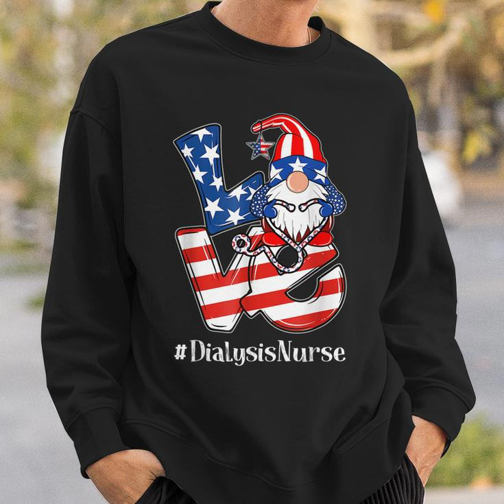 Dialysis Nurse 4Th Of July Love Gnome Dialysis Nurse Love Sweatshirt Gifts for Him