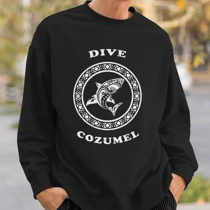 Dive Cozumel Vintage Tribal Shark Vacation Diving Gift Sweatshirt Gifts for Him