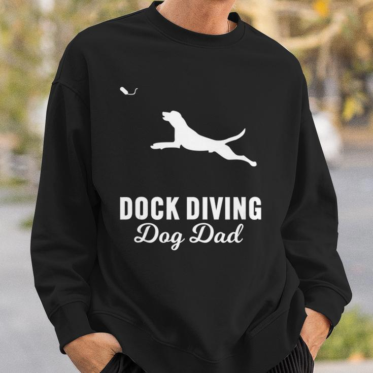 Dog Jumping Dock Diving Dog Dad Sweatshirt Gifts for Him