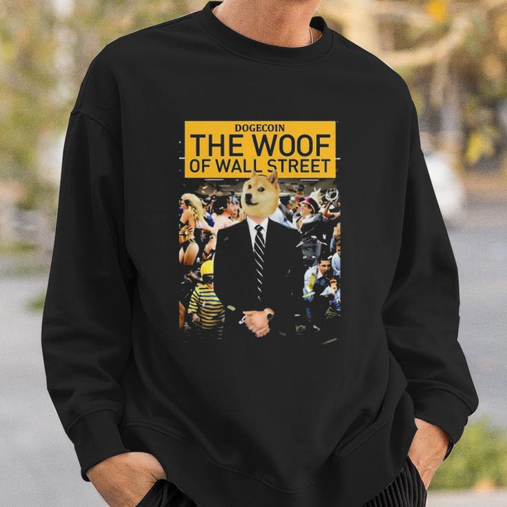 Dogecoin The Woof Of Wall Street 2022 Dogecoin Doge Sweatshirt Gifts for Him
