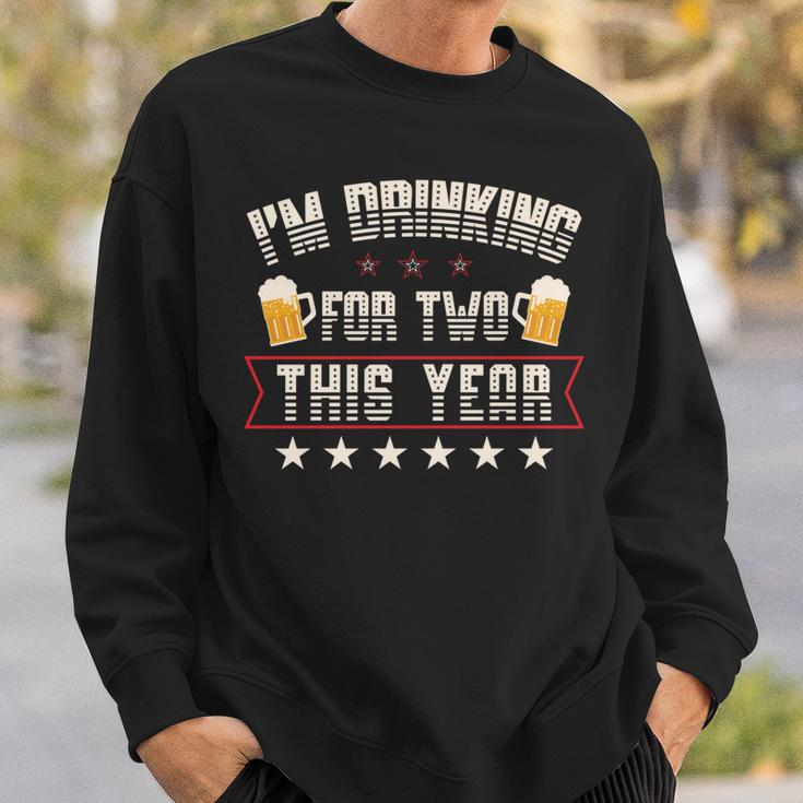 Drinking For Two 4Th Of July Pregnancy Announcement Sweatshirt Gifts for Him