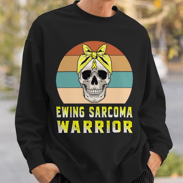 Ewings Sarcoma Warrior Skull Women Vintage Yellow Ribbon Ewings Sarcoma Ewings Sarcoma Awareness Sweatshirt Gifts for Him