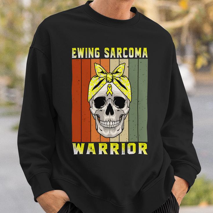 Ewings Sarcoma Warrior Skull Women Vintage Yellow Ribbon Ewings Sarcoma Ewings Sarcoma Awareness Sweatshirt Gifts for Him