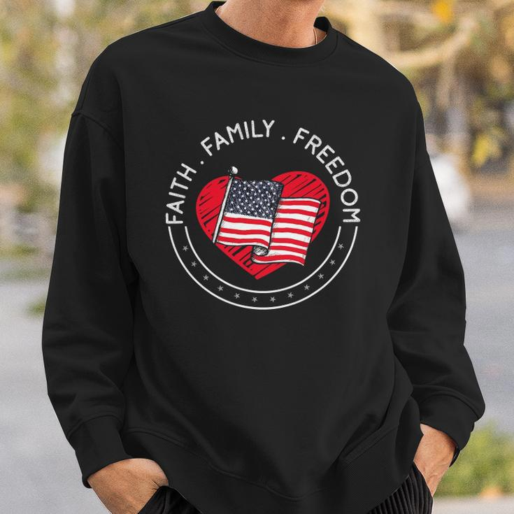 Faith Family Freedom American Patriotism Christian Faith Sweatshirt Gifts for Him