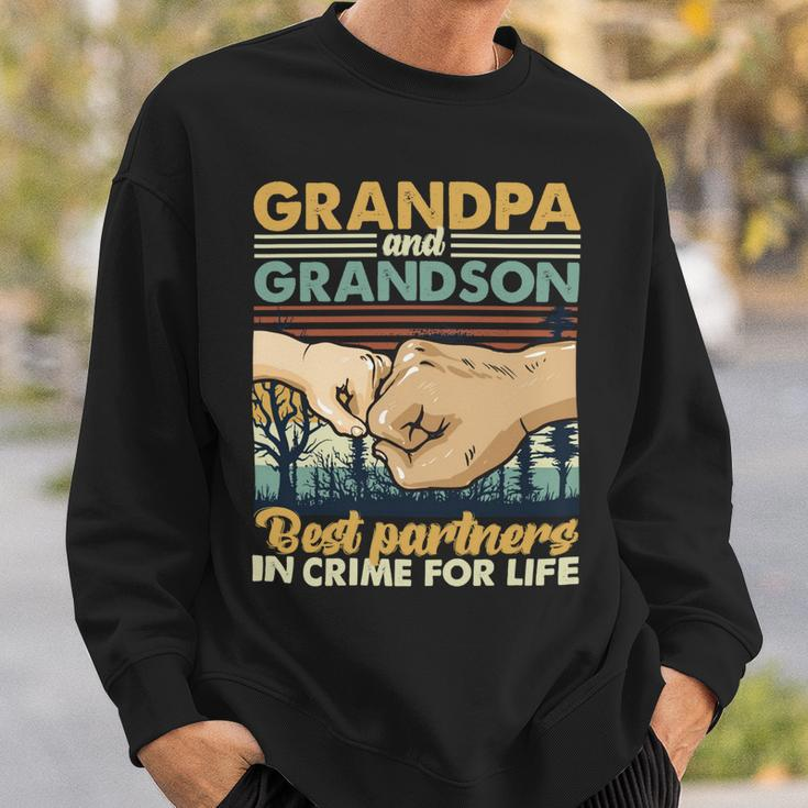 Father Grandpa And Grandson Best Partners In Crime For Life 113 Family Dad Sweatshirt Gifts for Him