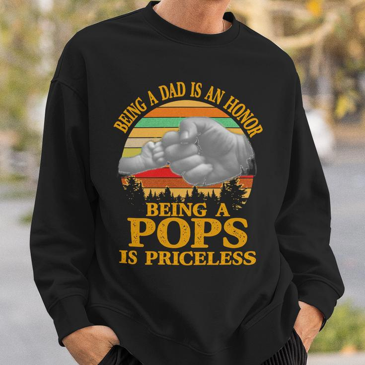Father Grandpa Being A Dad Is An Honor Being A Pops Is Priceless 248 Family Dad Sweatshirt Gifts for Him