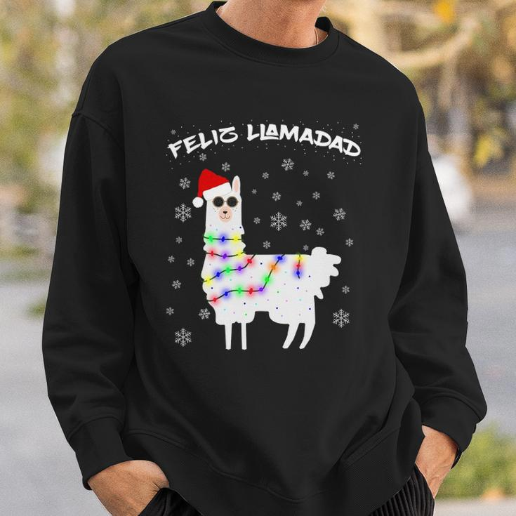 Feliz Llamadad Funny Lama Christmas Saying Alpaca Outfit Sweatshirt Gifts for Him
