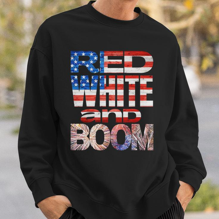 Fourth Of July Red White And Boom Fireworks Finale Usa Flag Sweatshirt Gifts for Him