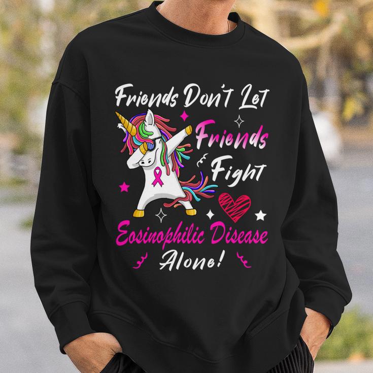 Friends Dont Let Friends Fight Eosinophilic Disease Alone Pink Ribbon Eosinophilic Disease Eosinophilic Disease Awareness Sweatshirt Gifts for Him