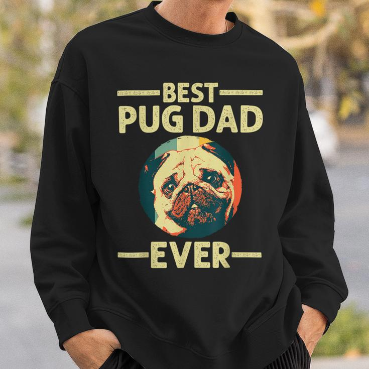 Funny Best Pug Dad Ever Art For Pug Dog Pet Lover Daddy Sweatshirt Gifts for Him