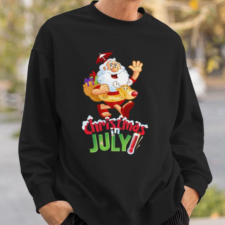Funny Christmas In July Summer Reindeer Float Xmas Sweatshirt Gifts for Him