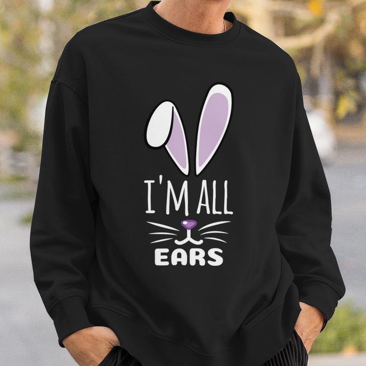 Funny Cute Pastel Purple Bunny Im All Ears Rabbit Happy Easter Day Gift For Girls Women Mom Mommy Family Birthday Holiday Christmas Sweatshirt Gifts for Him