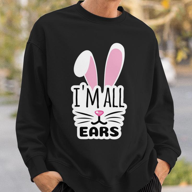 Funny Cute Pink Bunny Im All Ears Rabbit Happy Easter Day Gift For Girls Women Mom Mommy Family Birthday Holiday Christmas Sweatshirt Gifts for Him