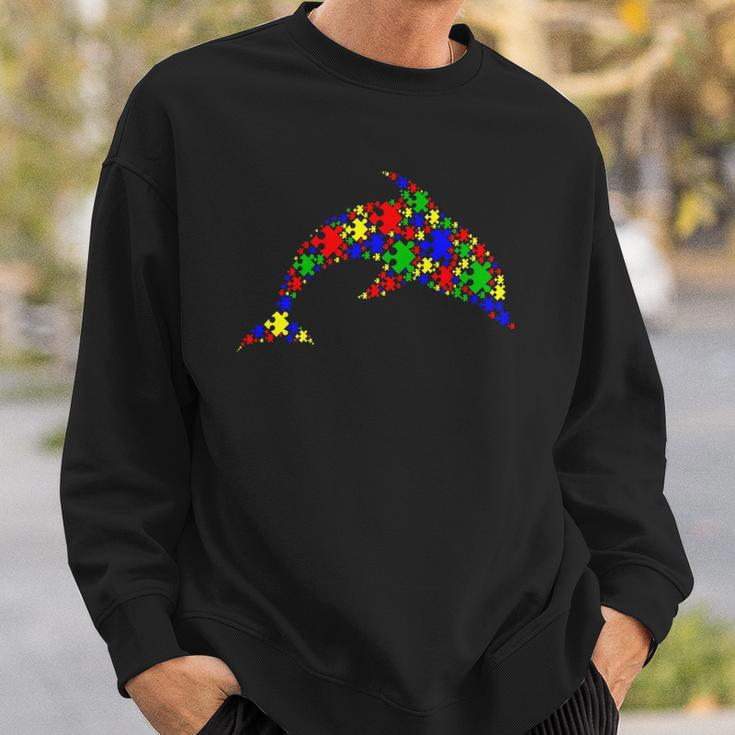 Funny Dolphin Puzzle Animals Lover Autism Awareness Sweatshirt Gifts for Him