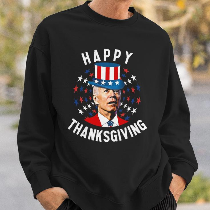 Funny Joe Biden Happy Thanksgiving For Fourth Of July Red White Blue Star Sweatshirt Gifts for Him