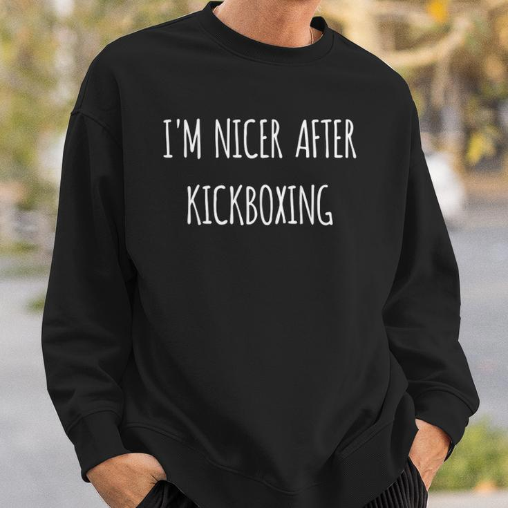 Funny Kickboxer Gift Im Nicer After Kickboxing Zip Sweatshirt Gifts for Him