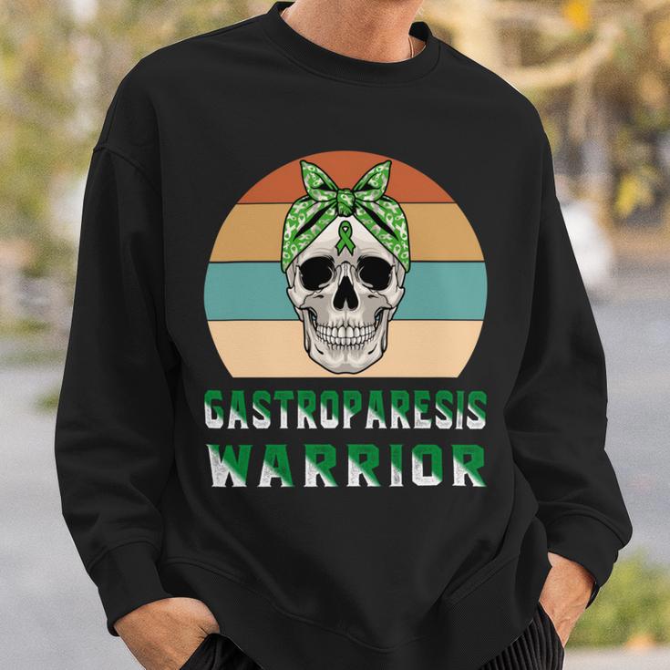 Gastroparesis Warrior Skull Women Vintage Green Ribbon Gastroparesis Gastroparesis Awareness Sweatshirt Gifts for Him