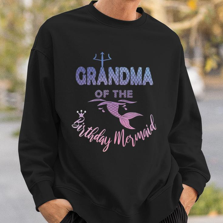 Grandma Of The Birthday Mermaid Family Matching Granny Sweatshirt Gifts for Him