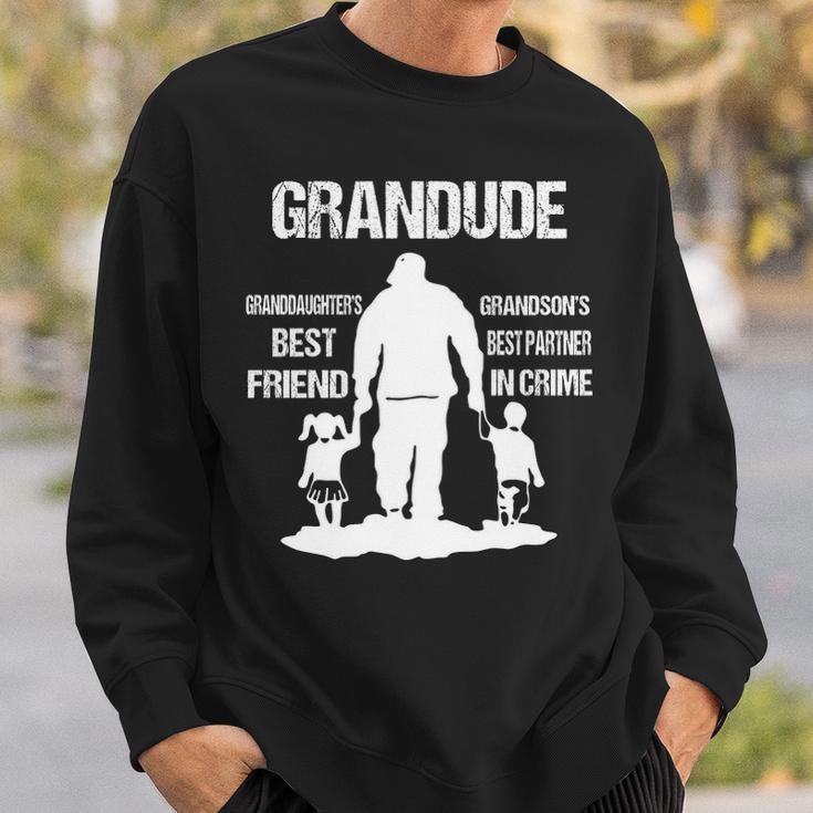 Grandude Grandpa Gift Grandude Best Friend Best Partner In Crime Sweatshirt Gifts for Him