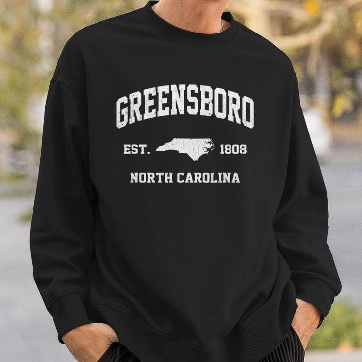 Greensboro North Carolina Nc Vintage State Athletic Style Sweatshirt Gifts for Him